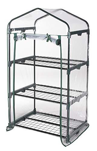 VERDELOOK | Serra Rettangolare a 3 Ripiani con Apertura a Cerniera, 69x49x125 cm, con Telo Trasparente in PVC, Serra da Giardino e Balcone, per Protezione Piante, per Giardinaggio