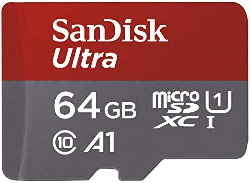SanDisk Ultra 64 GB microSDXC Memory Card + SD Adapter with A1 App Performance Up to 100 MB/s, Class 10, U1