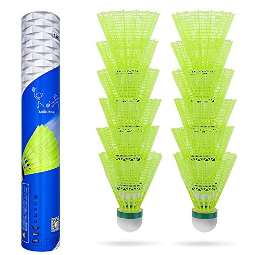 Baozun Volani Badminton, 12 PCS Volani in Nylon Sport Volani in Plastica Media velocità Formazione Esercizio Palestra Fitness Gioco all' Aperto