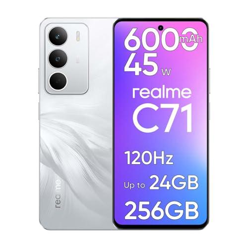 realme C71 Smartphone 8GB RAM + 256GB ROM, Telefono Cellulare Sbloccato con Batteria 6000mAh e Ricarica Rapida 45W, 120Hz Display Cellulari Android Dual SIM con Impronta Digitale Laterale, NFC, Bianco