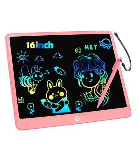 Tavoletta Grafica LCD Scrittura 16 Pollici, Tavoletta Grafica Bambini Elettronica Lavagna Digitale da Disegno con Penna Giochi Giocattolo 3-12 Anni Regali di Natale di Compleanno per Ragazzi Ragazze