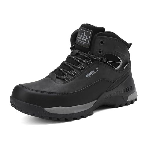 AX BOXING Stivaletti Uomo Scarpe da Trekking Scarponcini Invernali Stivali da Neve Escursionismo Montagna Antiscivolo Nero 43