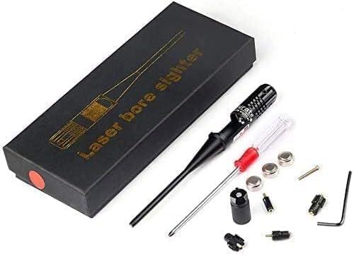 KinZon Mirino laser professionale rosso – compatibile calibri.22 a .50 e 9 mm | Kit di allineamento ad alta precisione per fucili, pistole e softair, regolazione ottica senza ripresa, 5 adattatori