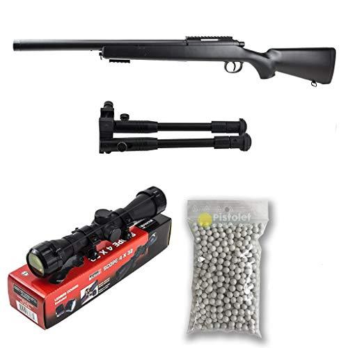 PACK completo softair M52 Sniper Double Eagle/Sniper a molla/Plastica ad alta resistenza/Ricarica manuale (1 Joule) -Consegnato con accessori
