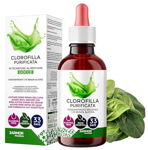 Clorofilla Liquida da Bere 100ml – Detox Fegato e Intestino, Ricca di Clorofillina, Vegana, Senza Alcool, Depurante, Diuretico Drenante Forte – 33 Dosi, J.Armor Pharma (Clorofilla)