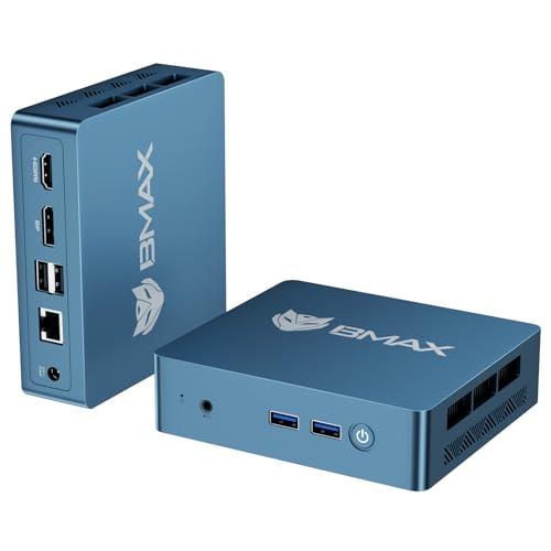 BMAX Mini PC 8GB DDR4 + 256GB NVMe SSD, Mini Computer, Ιntel 5205U (1.9 GHz), Gigabit Ethernet, 4K UHD Dual Display, Dual Wi-Fi, BT 5.0 Office Desktop PC RAM espandibile fino a 64 GB