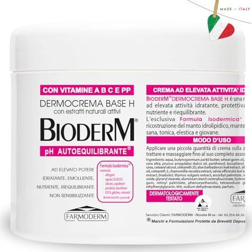 BIODERM Dermocrema Base H - Crema Super Idratante Corpo e Mani con Burro di Karité - Crema Emolliente per Pelli Secche, Delicate e a Tendenza Atopica, Senza Parabeni e Siliconi - 500ml