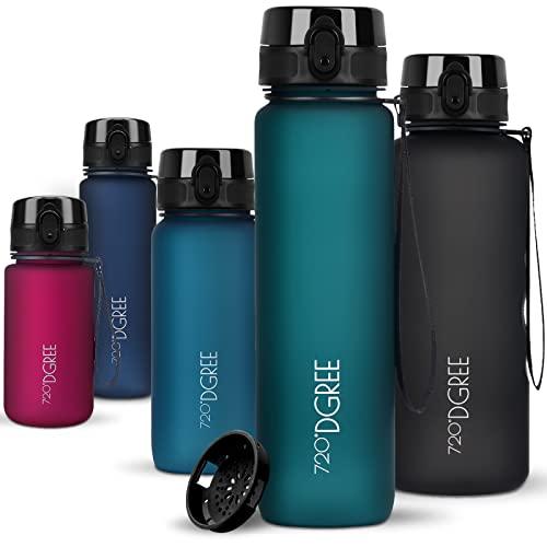 720°DGREE Borraccia 1 Litro “uberBottle“ +Setaccio, softTouch - Senza-BPA, Prova di Perdite - Bottiglia, Borracce d'Acqua Sportiva per Palestra, Ciclismo, Gym, All'aperto, Escursioni, Viaggio, Lavoro