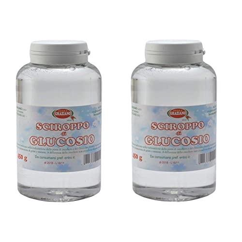 Graziano, Sciroppo di Glucosio Dolcificante, 900g, Ottimo come Sostituto dello Zucchero o come Ingrediente per Dolci, Ideale per la Preparazione di Gelati e Glasse, 2 x 450g