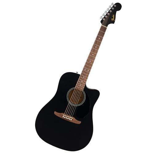 Fender CA Debut Redondo Dreadnought CE, Chitarra Acustica, Chitarra per Principianti, con garanzia di 2 anni, Black
