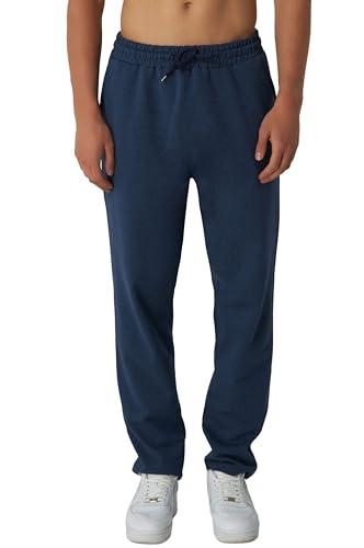 ROSS CAMP Pantaloni da Jogging da Uomo - Pantaloni Sportivi da Uomo Lunghi in Cotone, Pantaloni da Allenamento per Il Tempo Libero, Jogger da Viaggio Moderni (Blu Navy, L)