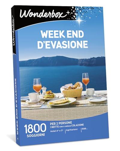 Wonderbox - Weekend D'evasione | Pacchetto Viaggio Regalo per Due Valido per 3 Anni E 3 Mesi | Cofanetto Regalo Donna, Cofanetto Regalo Uomo | Gift Box | Regali di Coppia O Un Weekend per Due Amici
