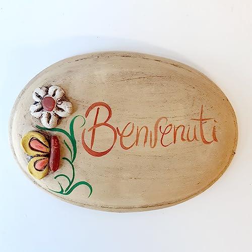 Targa per Porta Personalizzabile in Ceramica - Targa Porta Ingresso Casa - Azienda - Albergo - Ufficio - Regalo per Casa nuova - Le Ceramiche del Re