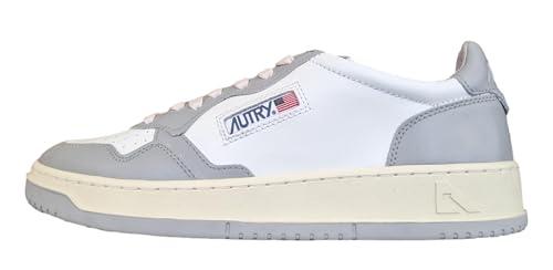 AUTRY Scarpe Sneakers Uomo in Pelle AULM WB10 Bianco Grigio (Bianco Grigio, Sistema Taglie Calzature EU, Adulto, Numero, Media, 45)