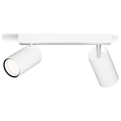 Philips Idris spot a 2 teste, lampada GU10 non inclusa, bianco, IP44 , resistente all'acqua