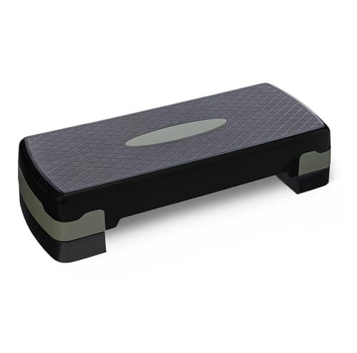 Amazon Basics Pedana Step per Aerobica, Stepper Regolabile per Allenamento a Casa, 68.58cm, Nero/Grigio