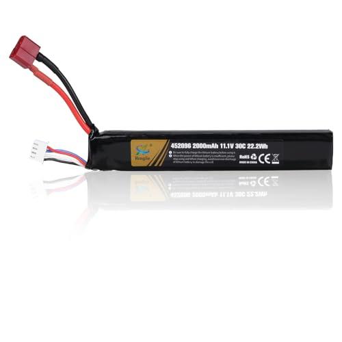 11,1 V 2000 mAh 30C 3S Batteria LiPo Ricaricabile con Deans-T Connettore per Giocattoli Airsoft M4, M110, AK47, L85, MP5, Scar, M249, AUG, AEG, MP5K, M60, RPK, PKM Model Airsoft Rifle