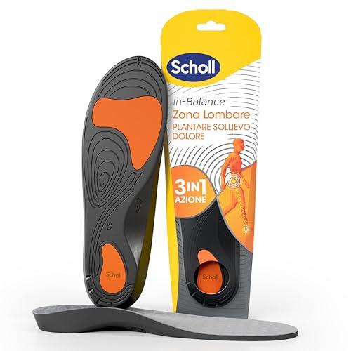 Scholl In-Balance Zona Lombare, Plantare Sollievo Dolore, Lombalgia, Plantari con Gel Ammortizzante a Doppio Strato con Supporto Flessibile per la Zona Lombare, Taglia M (40-42), 1 Paio