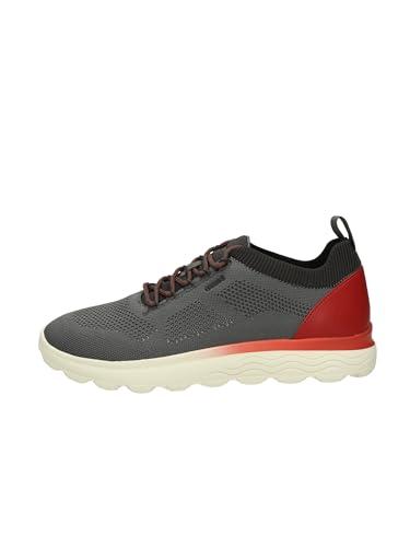 Geox U Spherica E, Sneaker Uomo, Dk Grey Red, 42 EU