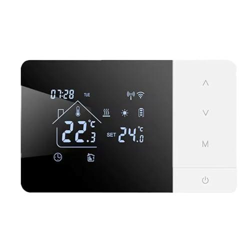 Termostato WIFI a batteria O con Cavo Type-c per caldaia a gas,Termostato Ambiente Programmabile 2 fili da Parete Funzione INVERNO/ESTATE,Cronotermostato Settimanale Digitale (Batterie escluso)