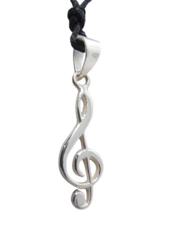 Chiave di Violino : Ciondolo in Argento 925 - Pendente - Girocollo - Sol - Musica - Musicista - Arte