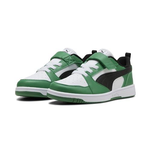 PUMA PUMA Rebound V6 Lo AC+ PS - Scarpe da Ginnastica Unisex, PUMA White-PUMA Black-Archive Green,