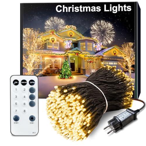 ARKOCHIC 35M Luci Albero di Natale, 300 LED Luci Natalizie da Esterno ed Interno, 11 Modalità Natale Decorazione per Giardino, Balcone, Casa, Festa (Bianco Caldo)