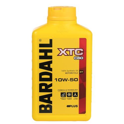 Bardahl - XTC C60 10W-50 - Olio Motore per Moto 4 Tempi, Contrasta la Formazione dei Depositi Mantenendo Pulito il Motore, 100% Sintetico, 1 L