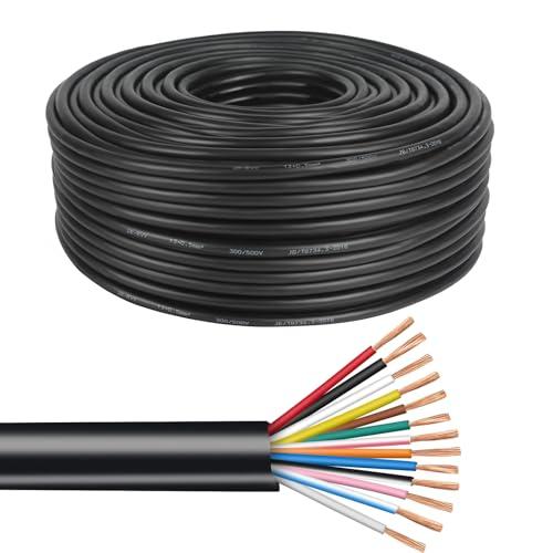 AOHEWEI Cavo a 13 conduttori per rimorchio da 10 m, cavo da rimorchio a 13 nuclei, nero, per industria di camion e roulotte