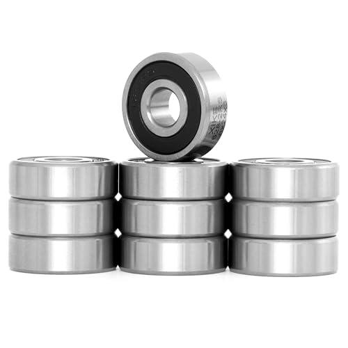 XiKe 10 pezzi 629-2RS Miniatur Cuscinetti a sfere 9x26x8mm, Doppia Guarnizione in Gomma, Acciaio cromato, Pre-lubrificati, 629RS Cuscinetti radiali rigidi a sfere sigillati