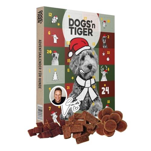 Dogs'n Tiger – Calendario dell'Avvento per cani 2025, calendario dell'Avvento per cani di Dogs'n Tiger – snack naturali e di alta qualità in 85% carne dietro ogni porta, senza zucchero e cereali