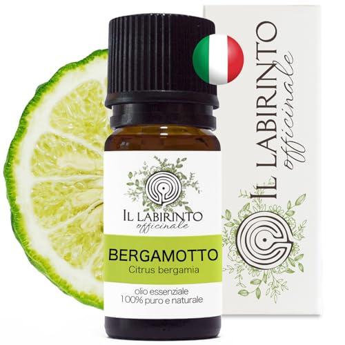 Olio Essenziale Bergamotto puro alimentare Italiano Il Labirinto Officinale - Oli Essenziali Naturali - Olio essenziale per Diffusori e Umidificatori, Aromaterapia - Vegano, Prodotto in Italia - 10ml