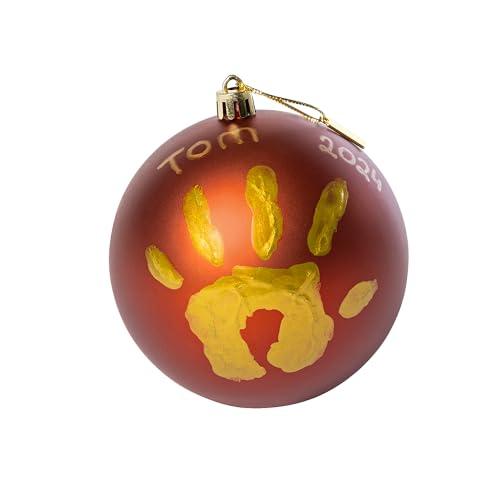 Tiny Love Christmas Ball Pallina di Natale con Kit Impronte Neonato, Decorazione Natale Impronta Neonato, Pallina Albero Natale Personalizzata, Idea Regalo Neonato, Regalo Nascita, Tiny Creations