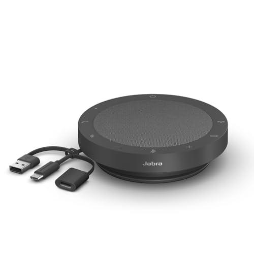 Jabra Speak 2 55 Viva Voce Bluetooth Wireless, 4 microfoni, cancellazione del rumore, altoparlante full range da 50 mm, audio a banda larga, compatto e portatile Per Zoom e Google Meet Grigio scuro