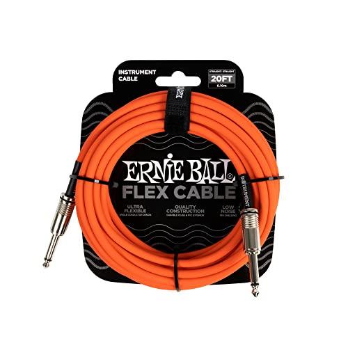Ernie Ball Flex Cavo per strumenti, dritto / dritto, 6.1m, colore arancia