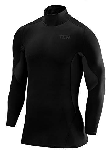 TCA SuperThermal Maglia Termica Collo Alto per Uomo a Compressione con Maniche Lunghe - Nero/Nero, L Uomo