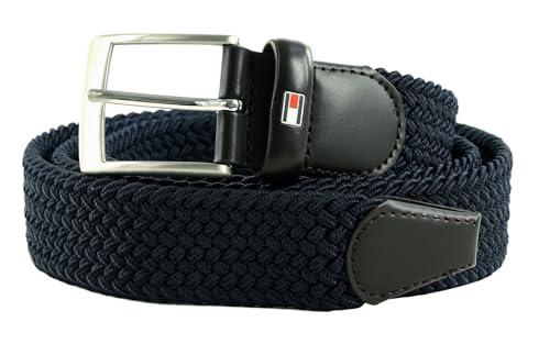 Tommy Hilfiger Cintura Uomo New Adan Belt 3.5 Cintura in Tessuto, Blu (Sky Captain), 100