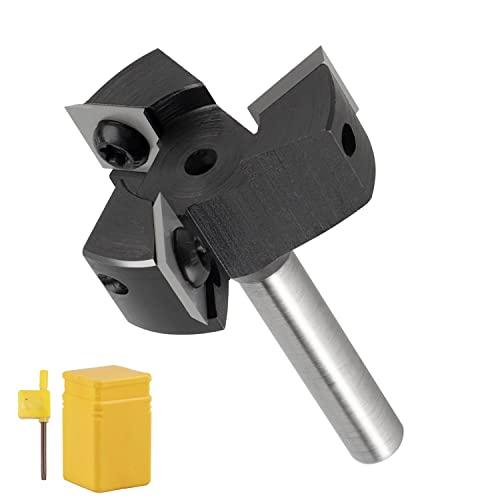 CPROSP Fresa per Spianare Legno Gambo 8mm, Surfacing Router con Diametro di Taglio 39 mm, Fraiser Frese per Legno per Fresatrice Verticale, Fresa per Superfici a 3 lame, per Appiattimento