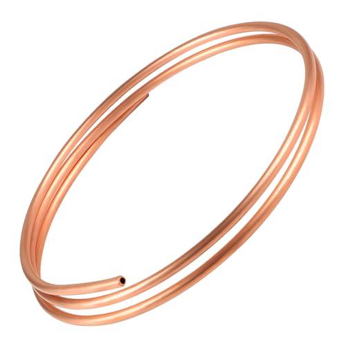 LALAGO Tubo di rame morbido OD 6mm ID 4,8mm, Lunghezza 1,5m, Tubo rotondo in rame, Materiale morbido per la tecnica della refrigerazione, generatori, barre di distribuzione