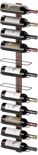 B4Life, Portabottiglie da parete in legno, ideale per 12 bottiglie di vino, per cucina, sala da pranzo, bar