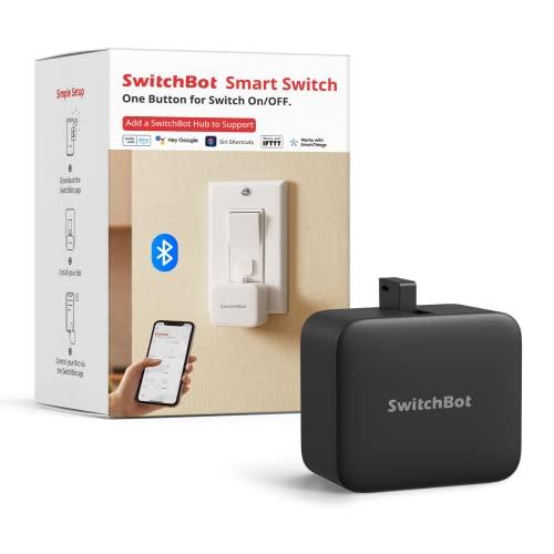SwitchBot Interruttore Robot Intelligente - Controllo APP Bluetooth o Timer, Facile da Usare, Necessità SwitchBot Hub per Supportare Alexa, Google Home e il Telecomando, Automazione Domestica (Nero)