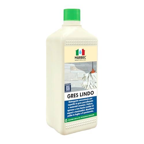MARBEC GRES LINDO 1LT Detergente per pavimenti in gres porcellanato pulisce sgrassa senza residui. Mantiene pavimenti e fughe pulite. Ideale per Uso Quotidiano.