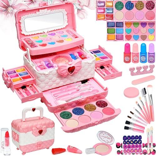 Valigetta Trucchi Bambina Giochi Bambina - Sicuro e lavabile trucchi bambina anallergici, Borsa set trucchi bambina reale, Principessa Compleanno regalo bambina 4 5 6 7 8 9 anni (Pink)