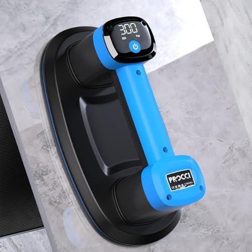Ventosa a Batteria per Piastrelle, Vetro e Marmo – 2 Motori, 300KG di Aspirazione, Display LCD, Batteria 4500mAh, Autonomia 12h, 26cm, anche per Superfici Leggermente Strutturate