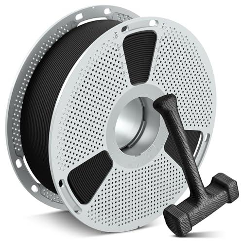 SUNLU PA6-CF Filamento 3D 1.75 mm 1KG, Temperatura di Deflessione Termica Fino a 209°C, Composto da 80% Nylon PA e 20% Fibre di Carbonio, Rigido/Forte/Resistente al Calore, per Parti Industriali