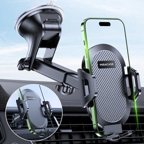 Miracase Porta Cellulare Auto [Ultra Stabile&Potente Ventosa] 3 in 1 Supporto Telefono Auto per Cruscotto & Parabrezza & Presa D'aria Compatibile con iPhone Samsung Xiaomi e Altri Smartphone