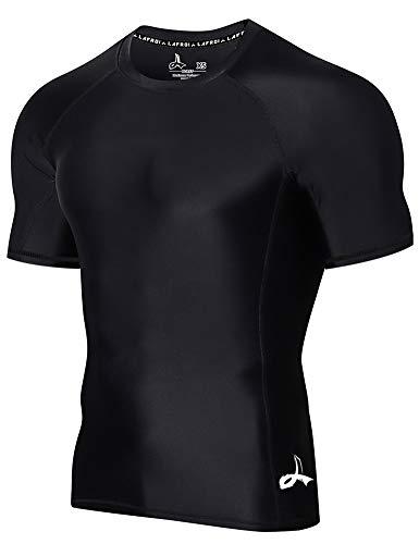LAFROI Protezione antirottura a Compressione da Uomo UPF 50+ a Maniche Corte Sym Black Size MD