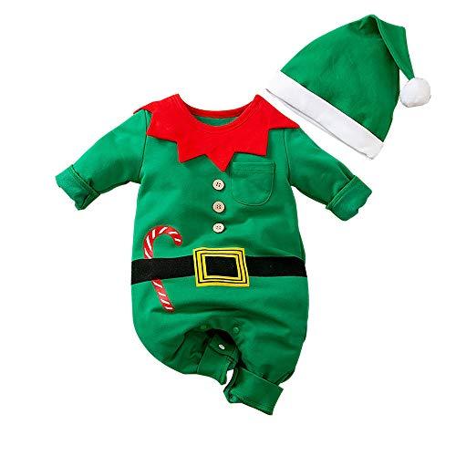 Hifot Pagliaccetto Neonato per Natale, Bambino Ragazze Ragazzi My First Christmas Costume Babbo Natale Bambino 0-18 Mesi Regalo Natale