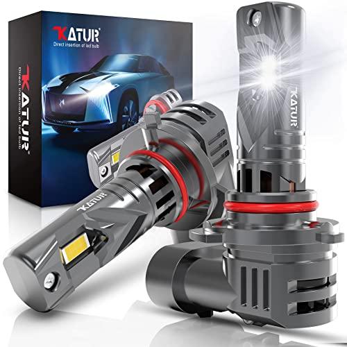 KATUR Lampadina HB3 LED Canbus 20000LM 100W, 400% Luminosità 6000K Bianco Xenon 9005 Fari Plug & Play Senza Polarità 1:1 Dimensioni di ricambio alogena (2 pezzi)