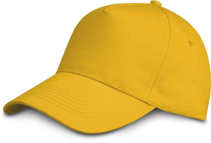 Generico Cappellino Berretto Cappello Baseball Golf 5 Pannelli in Cotone colorato Giallo